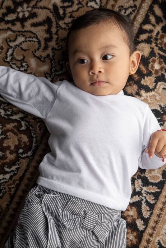 beautiful and adorable baby lying