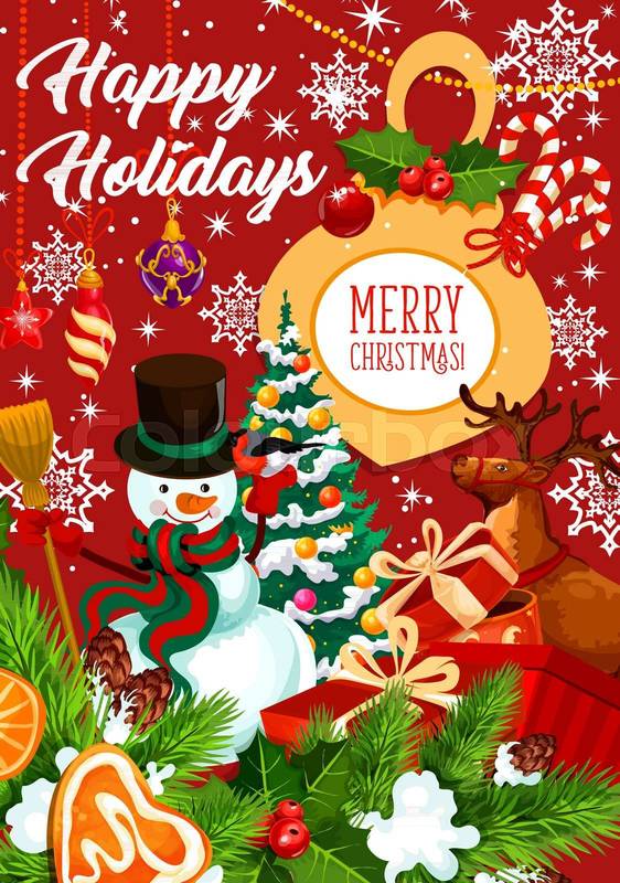 1 X Greeting Card - Merry Christmas Winter Night Stars Snow - View #2