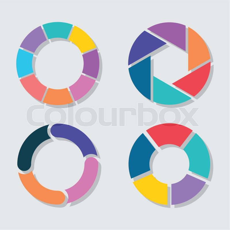 Set of infographic elements, diagrams, graphs, circle charts | Colourbox