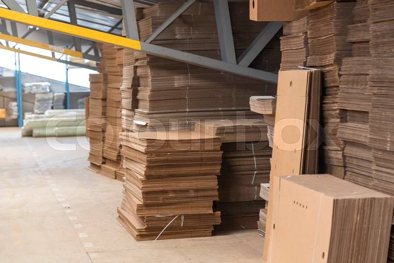 cartons stacked neatly