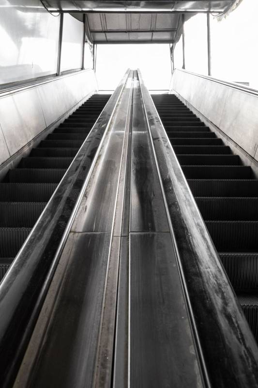 escalators with their handrails, structure
