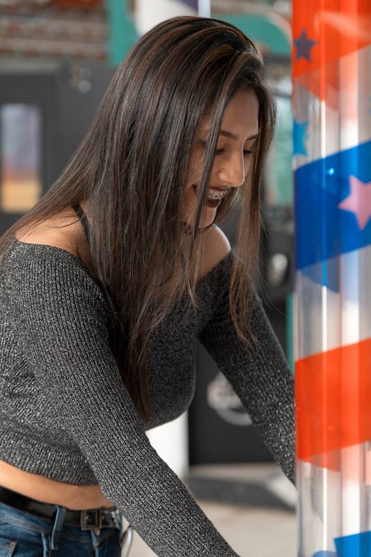 playing in a park, wearing casual clothes, lifestyle and beauty