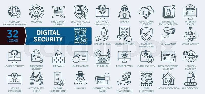 Digital Security Icons: Protecting Data and Privacy Online