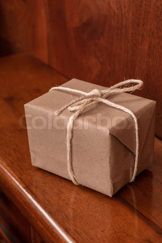 gift box wrapped with paper, special surprise
