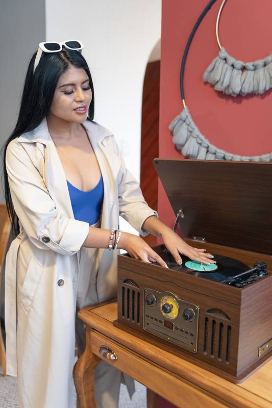 playing music at home, domestic lifestyle and beauty